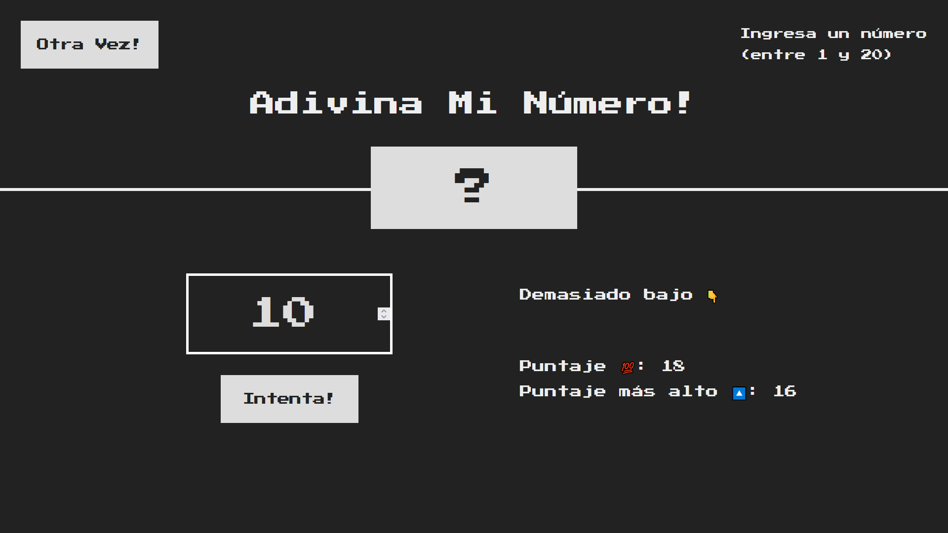 Imagen de presentación del proyecto Guess my Number
